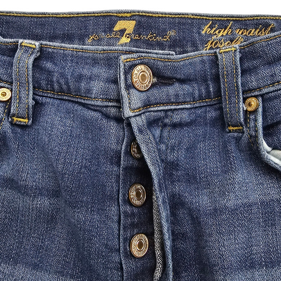 7 For All Mankind Jeans Womens Size 28 Josefina High Waist Button Fly Distressed - Picture 10 of 16